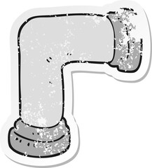 retro distressed sticker of a cartoon pipe
