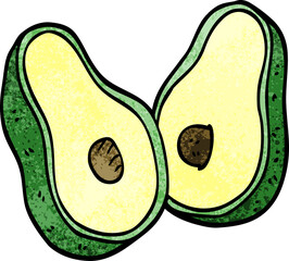 cartoon doodle avocado