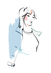 Fashion sketch vector illustration of woman