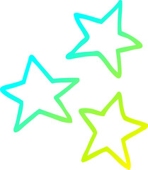 cold gradient line drawing cartoon stars