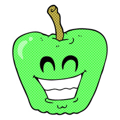 cartoon grinning apple