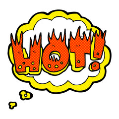 thought bubble cartoon hot symbol