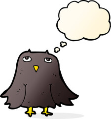 cartoon owl with thought bubble