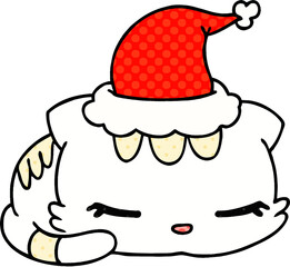 christmas cartoon of kawaii cat