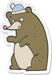 sticker of a cartoon bear