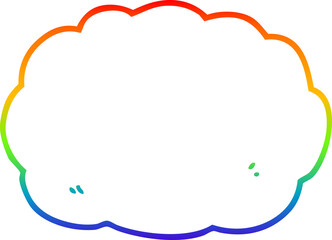 rainbow gradient line drawing cartoon cloud