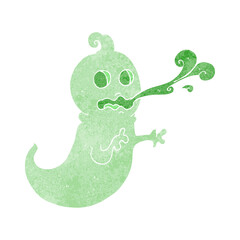 retro cartoon slimy ghost