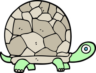 hand drawn doodle style cartoon tortoise