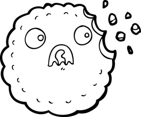 frightened cookie cartoon