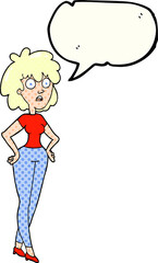 comic book speech bubble cartoon surprised woman