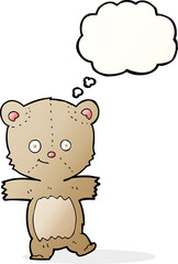 cartoon funny teddy bear with thought bubble