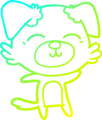 cold gradient line drawing cartoon dog