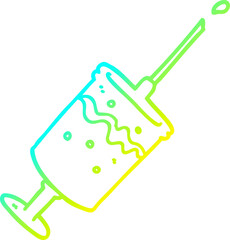 cold gradient line drawing cartoon syringe needle