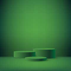 Podiums And Green Abstract Background