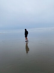 walking on the beach