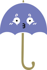 flat color retro cartoon umbrella