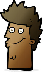 cartoon happy man face