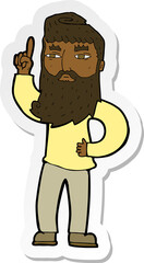 sticker of a cartoon man with idea