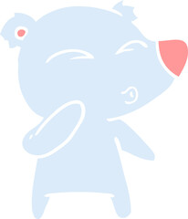 flat color style cartoon whistling bear