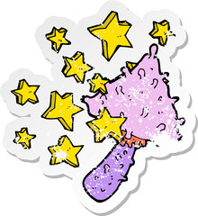 retro distressed sticker of a magical mushroom cartoon