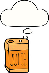 cartoon juice box and thought bubble