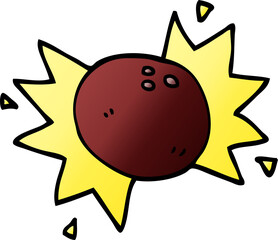 cartoon doodle striking bowling ball