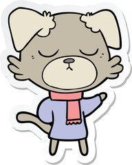 sticker of a cute cartoon dog