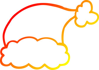 warm gradient line drawing cartoon santa hat