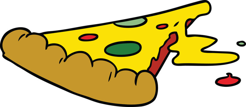 cartoon doodle of a slice of pizza