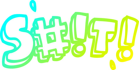 cold gradient line drawing cartoon swear word