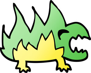 cartoon doodle fire demon