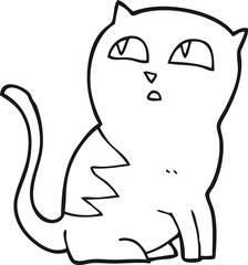 black and white cartoon cat