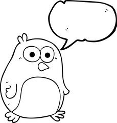 speech bubble cartoon penguin