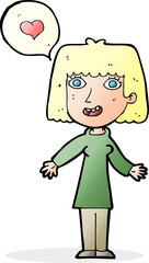 cartoon woman in love