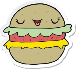 sticker of a cartoon burger