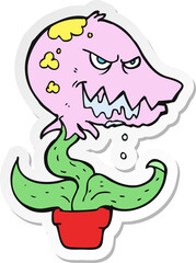 sticker of a cartoon monster plant