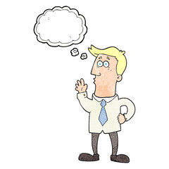 thought bubble textured cartoon businessman