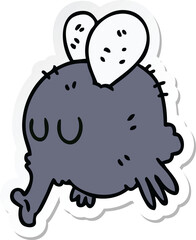 sticker of a quirky hand drawn cartoon fly