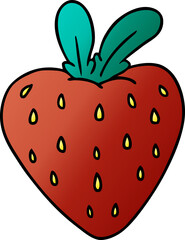 gradient cartoon doodle of a fresh strawberry