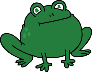 quirky hand drawn cartoon frog