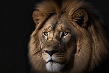 Lion close up, generative AI