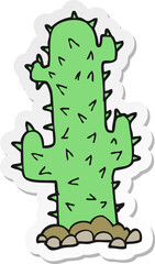 sticker of a cartoon cactus