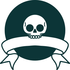icon with banner of a skull