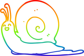 rainbow gradient line drawing cartoon snail