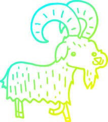 cold gradient line drawing cartoon goat