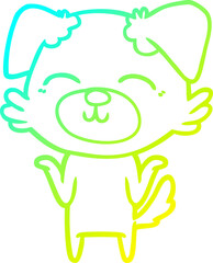 cold gradient line drawing cartoon dog