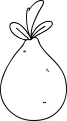 quirky line drawing cartoon pear