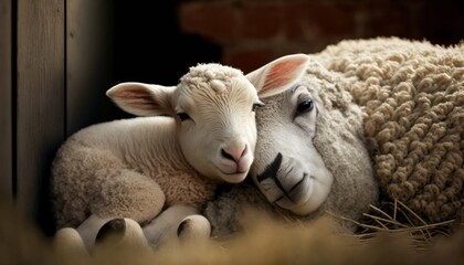 Signs of Spring - Baby and Mama Sheep
