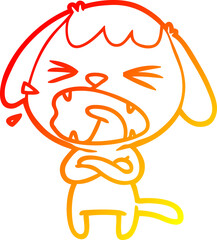 Obraz premium warm gradient line drawing cute cartoon dog
