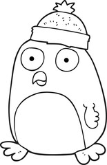 black and white cartoon penguin